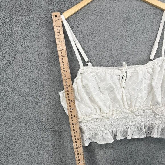 Wild Fable Boho White Eyelet Lace Cropped Top Size XXL - Picture 9 of 13